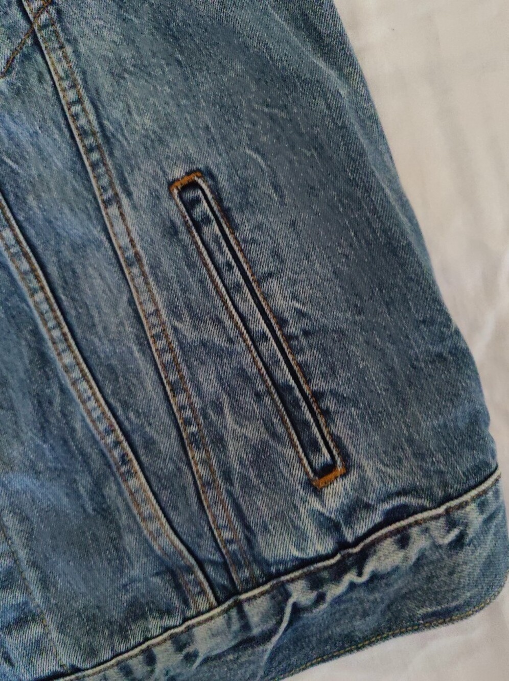 Levi's Trucker Blue Cotton Denim Vest, Size L - Picture 6 of 13
